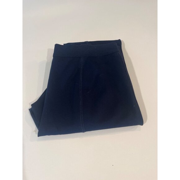 Womens Navy Blue Slim Fit Trousers With Back Zipper Closure - Picture 10 of 10